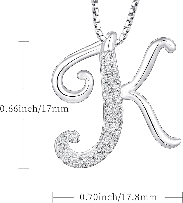 STARCHENIE Initial Necklace for Women 925 Sterling Silver Letter A-Z Pendant 26 Alphabet Jewelry