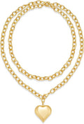 Valentine's Day Gifts for Women - Chunky Heart Necklaces for Women, Statement Long Lariat Layered Gold Heart Pendant Necklaces, Statement Jewelry | Big Y-shape Jewelry