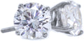 14K White Gold Moissanite Earrings Men & Women, Solid Gold Simulated Diamond and Lab Diamonds Studs for Men & Women, 1ct - 2ct Round, Princess, Heart, Halo Cut, Dangle, Lever or Screw Back Earrings, VVS1, D Color, Pink or Blue - Luxury Gift Box