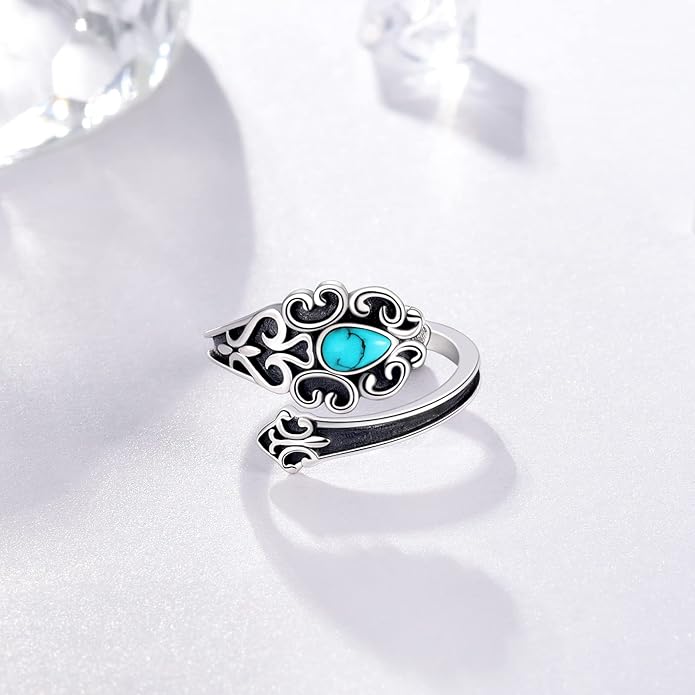 Spoon Ring for Women - Sterling Silver Thumb Vintage Antique Spoon Ring Boho Victorian Jewelry