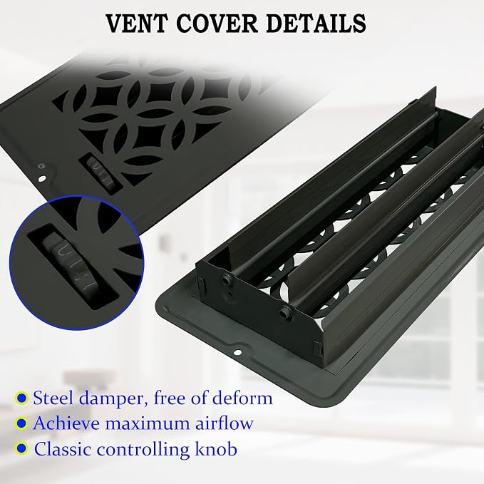 4x8 Vent Covers for Home Floor, Floor Vent Cover, Air Vents, All Steel Heavy - Image 5