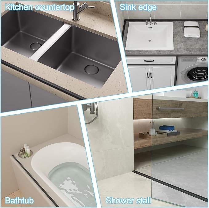 Duzzy 98 Inch Shower Threshold Water Dam Guard, Silicone Rubber Shower Door - Image 5