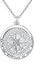 KINGWHYTE Graduation Gifts Birthstone Necklace for Women 925 Sterling Silver Compass Pendant Go in the Direction of your Dream Travel Jewelry Birthday Gift for Her