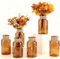 6 Pack Mason Jar Vases for Centerpieces, Amber Glass Flower Vase | Vintage by LEYIQU