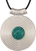 Women's Leather Long Necklace Bohemian Style Circle Retro Pendant Necklace Women's Jewelry