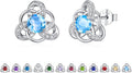MEDWISE 925 Sterling Silver Birthstone Stud Earrings for Women Birthday Jewelry Gifts for Daughter Mother Women Valentines Day Gifts for Her