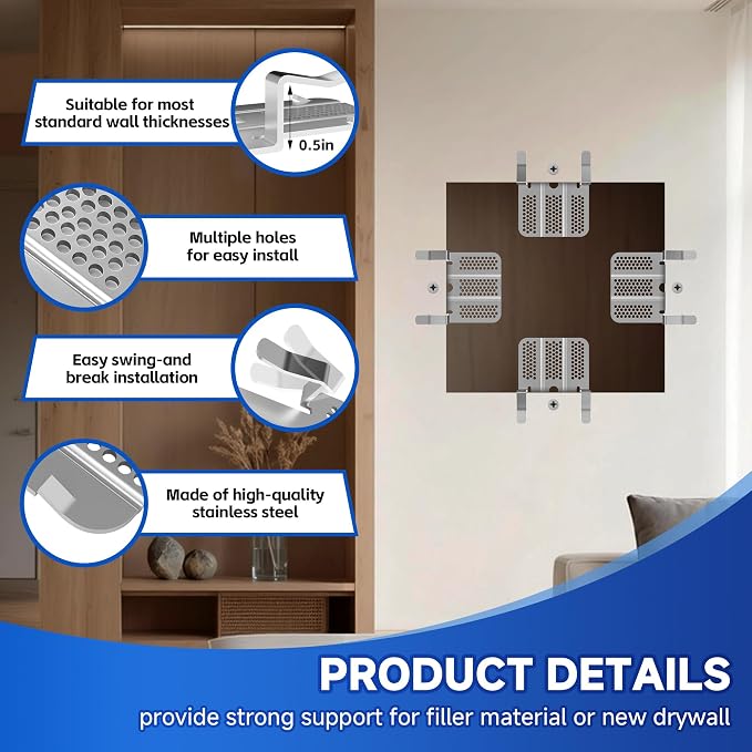 32 Pack Drywall Repair Clips, 64 Screws - Image 3