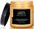 M&SENSE Lemon Vanilla Home Scented Candles, 11.6oz Organic Soy Wax | Natural by MSENSE