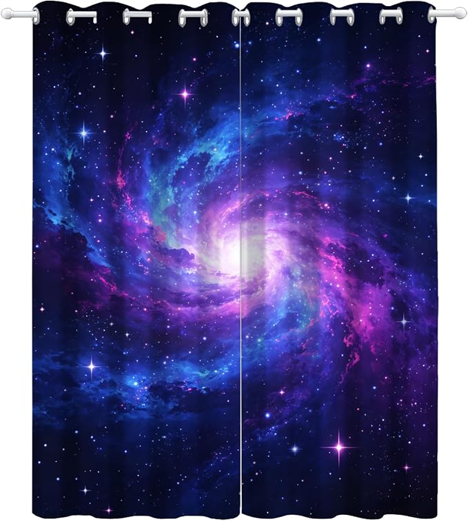 Nebula Curtains, Universe Starry Sky Blackout Curtains 96 Inches Long, Abstract - Image 3