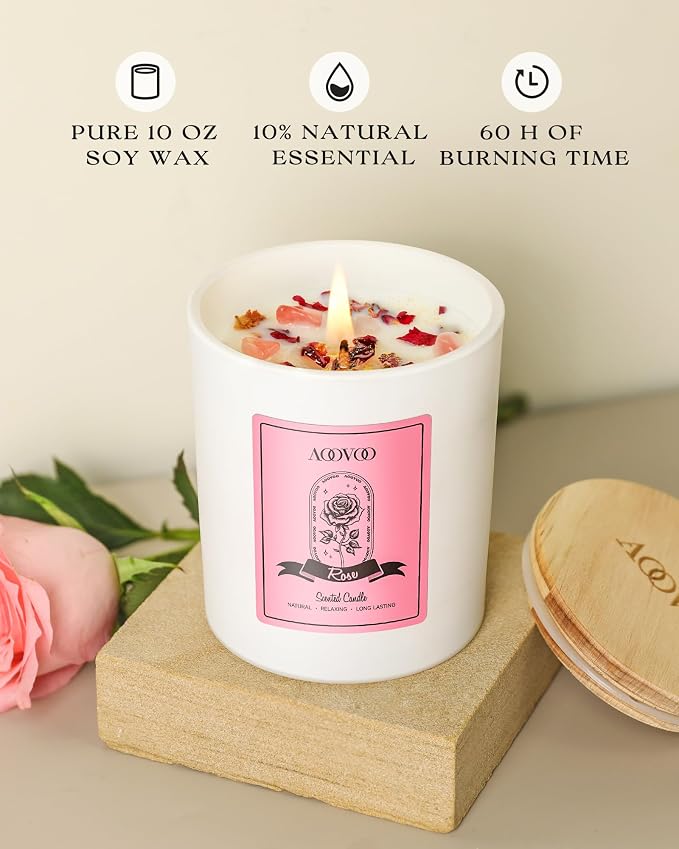 AOOVOO Rose Scented Candles for Women - Image 2