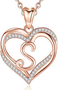 INFUSEU Unique Initial Necklaces for Women Girls Small Heart Letter Jewelry, Meaningful Personalized Gifts