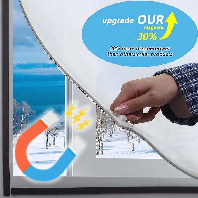 DIY Magnetic Window Insulation kit Frosted Film - Image 3