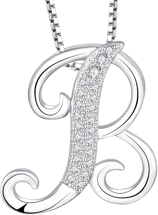STARCHENIE Initial Necklace for Women 925 Sterling Silver Letter A-Z Pendant 26 Alphabet Jewelry