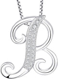 STARCHENIE Initial Necklace for Women 925 Sterling Silver Letter A-Z Pendant 26 Alphabet Jewelry