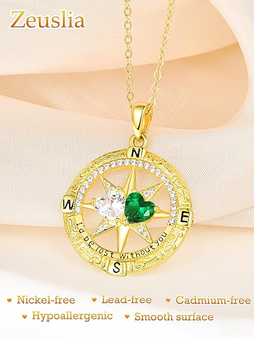Valentine's Day Gifts for Wife 925 Sterling Silver Double Birthstone Pendant Necklaces I Love You for Always and Forever Necklace Anniversary Birthday Gifts for Wife Girlfriend Mom Her