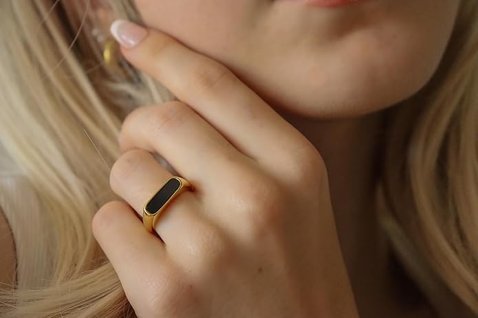 Elegant 18K Gold Plated Stainless Steel Ring – Fine Metal-Plated Jewelry with Durable, Scratch-Resistant Design for Daily Wear & Special Occasions
