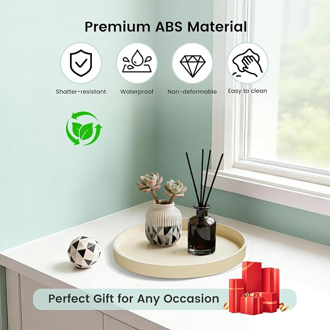 1 Pack 9" Bathroom and Vanity Tray, ABS Bathroom Counter Organizer, Coffee - Image 5