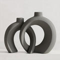 Set of 2 Gray Ceramic Vases for Home Decor Accents by Jonronboci