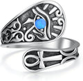Midari Sun and Moon/Bee/Celtic/Life of Tree/Lotus Spoon Ring for Women 925 Sterling Silver Adjustable Ring Open Ring for Women Men Halloween Birthday Gift