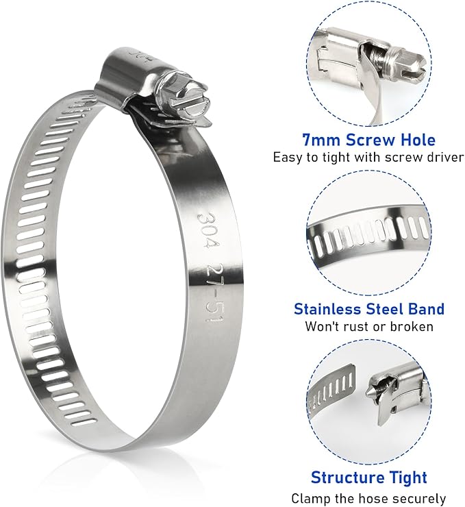Hose Clamp, Stainless Steel Hose Clamps - Image 3