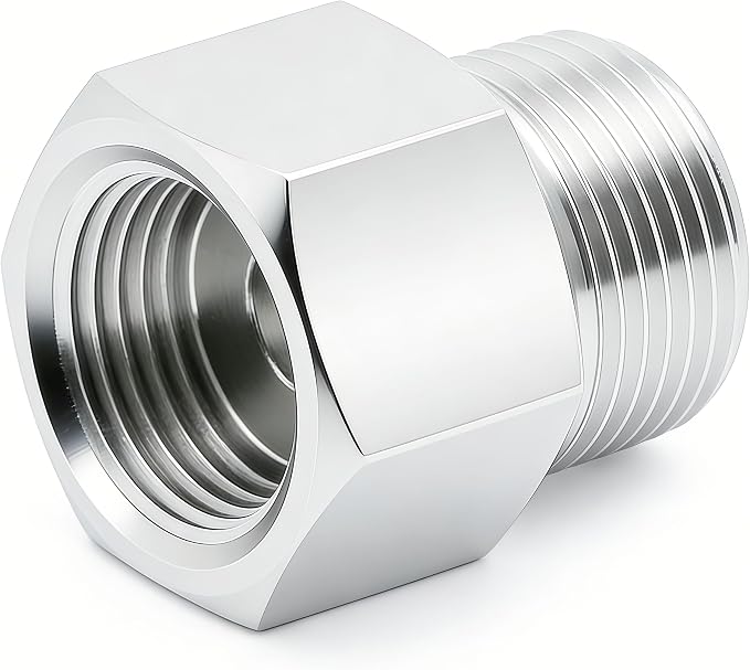 304 Stainless Steel M20*1.5 Female Thread x 1/8" NPT Male Adapter Metric - Image 5