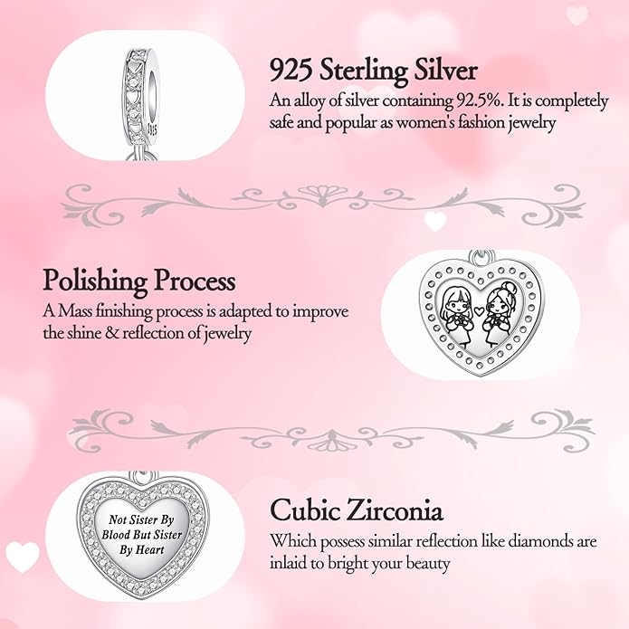 925 Sterling Silver Charms for Bracelets and Necklaces Charms for Women Fashion Jewelry for Women Friend and Mother