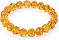 Natural Baltic Amber Bracelet for Women and Men – Stretch Wristband with Faceted Beads, Lightweight Unisex Jewelry Gift for Daily and Casual Wear