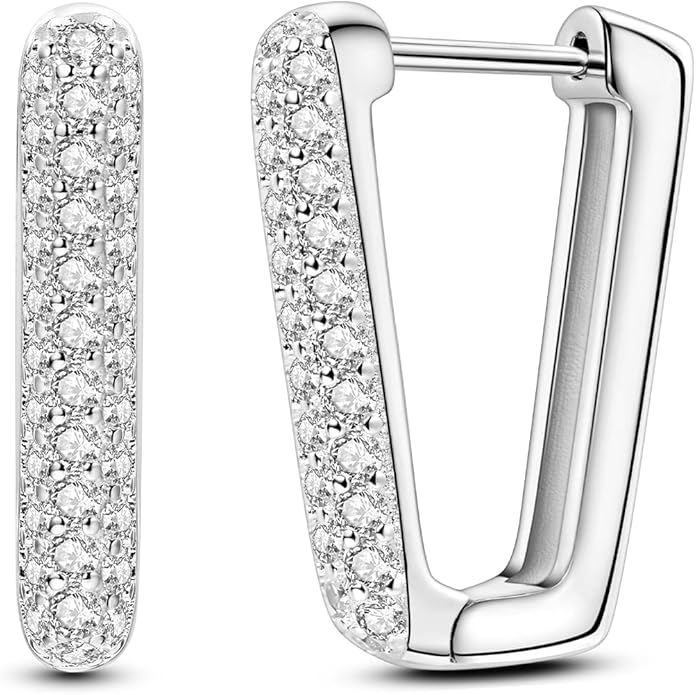 NARMO Earrings for Women 925 Sterling Silver Heart Hoops Small Colorful Rainbow Hoop Earrings Huggie Earrings