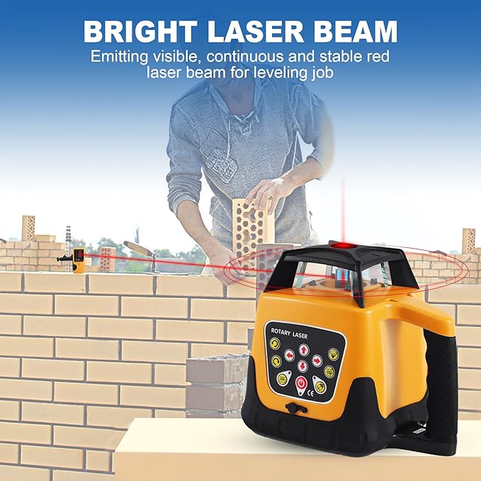 360° Self-Leveling Red Beam Rotary Laser Level Kit - Image 7