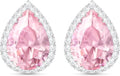 Linawe Women Stud Earrings, Teardrop Diamond Moissanite Cubic Zirconia Earrings Studs Rhinestone Jewelry Gold/Silver/Rose Gold