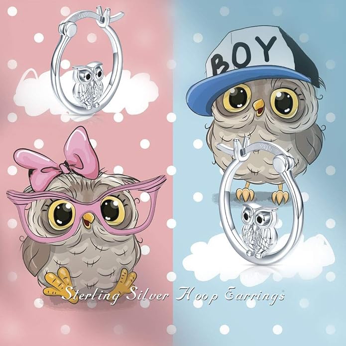 JUSTKIDSTOY Hypoallergenic Panda/Unicorn/Hummingbird/Dolphin Hoop Earrings for Women 925 Sterling Silver Animal Huggie Hoop Earrings Jewelry Gifts for Sensitive Ears