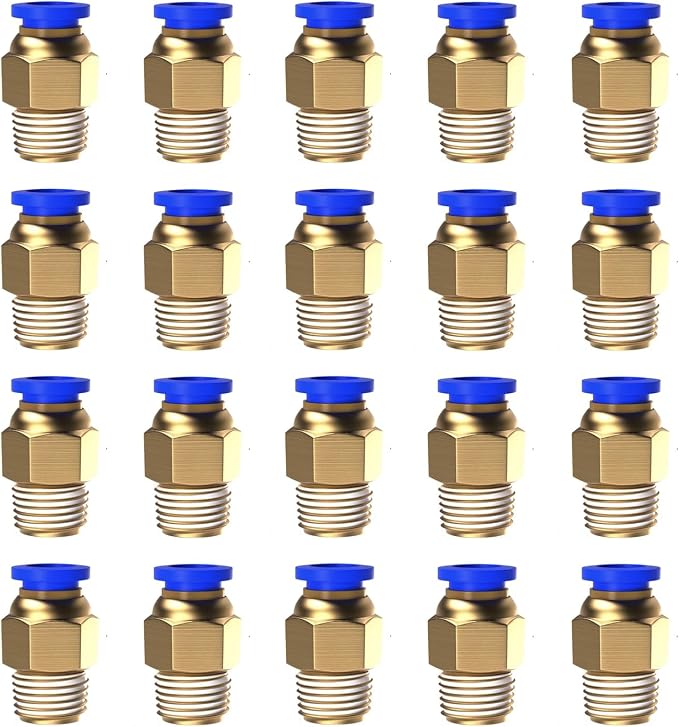 20Pcs 1/4" Tube OD x 1/8 NPT Male Push to Connect Fittings by ROZESAZZ
