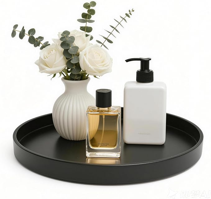 2 Pack 9" Bathroom and Vanity Tray, ABS Bathroom Counter Organizer, Coffee by Blaucasa