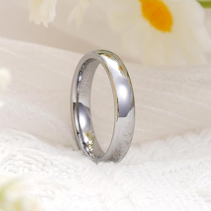 King Will Tungsten Carbide Wedding Band for Men Women Promise Rings for Couples Domed High Polish