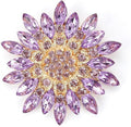 Wanheart Sunflower Brooch Pin Rhinestone Crystal Flower Jewelry Vintage Elegant Brooch for Women Dress Hat Bag Accessories