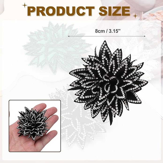 PATIKIL Flower Brooch Pin for Women, Rhinestone Rose Flower Brooch Dainty Fabric Floral Boutonnieres for Women