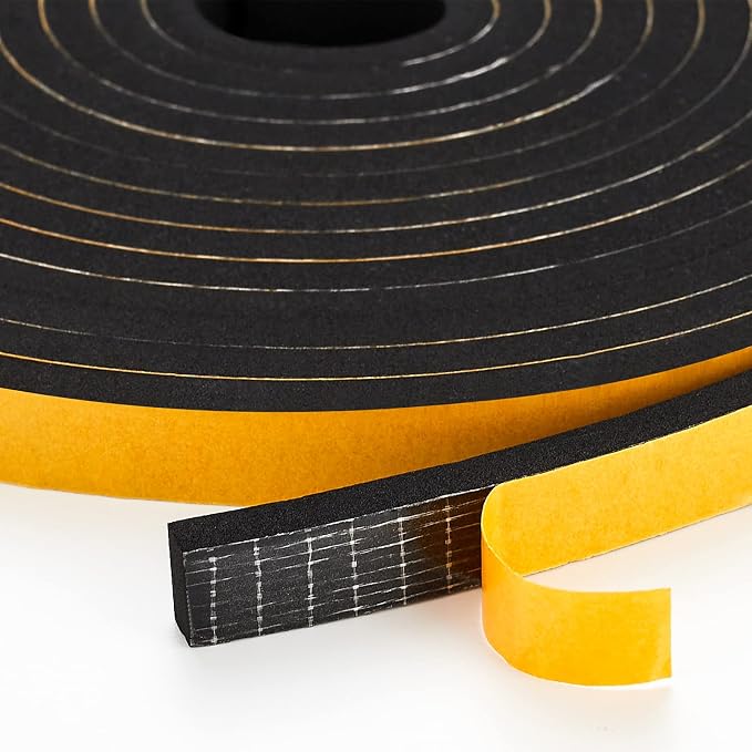 Ravinte Weather Stripping Door Seal, 1 x 3/4" Adhesive Foam Tape, 16 FT | by Ravinte