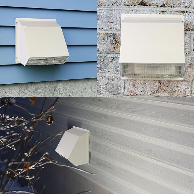 8 Inch Hooded Wall Vent with Screen and Damper, Outdoor Wall Exhaust Vent Cover - Image 9