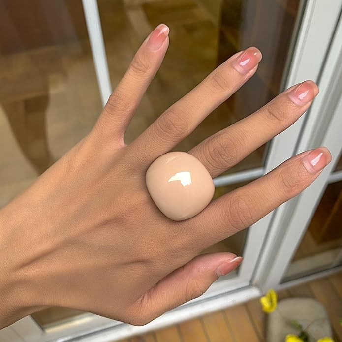 Colorful Chunky Acrylic Ring for Women,Vintage Statement Stackable Rings Candy Color Knuckle Finger Rings Y2K Fashion Classic Jewelry