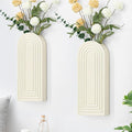 Handmade Wooden Wall Vases Set of 2 by Unknown