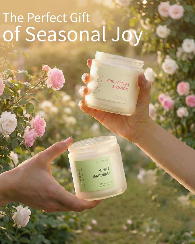 M&SENSE Lavender Candles, Large 11.6oz Natural Soy Wax, 70-Hour | Non Toxic - Image 6
