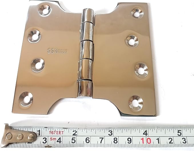 SSISKCON 4 Inch Parliament Door Hinge Wide Stainless Steel - Image 2