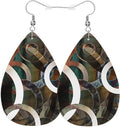 Leather Abstract Geometric Earring, Lightweight 925 Silver Plated Hook, Ideal for Women's Fashionable Daily Wear