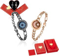 TOTWOO Long Distance Touch Bracelets for Couples, Smart Light & Vibration Love Jewelry, Long Distance Valentines Day Gifts for Him Her Women Men, One-to-One Bluetooth Pairing via App