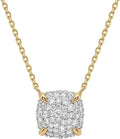 MEVECCO Dainty Gold Necklace For Women 18k Gold Plated Full CZ Pendant Necklace Handmade Necklace Jewelry Everyday Wear