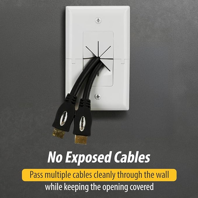 DATA COMM Electronics 45-0017-UWH Split Style TV Outlet Covers Wall Plate - Image 6