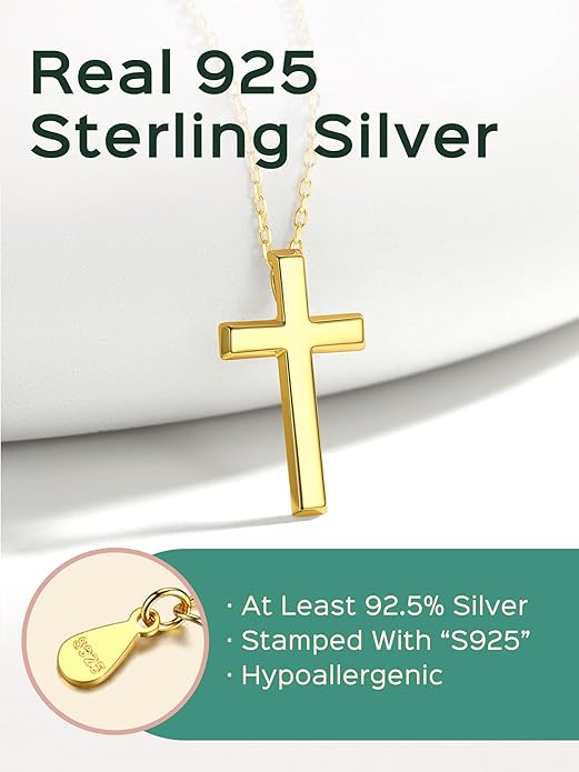 ChicSilver Personalized 925 Sterling Silver Dainty Small Heart/Star/Moon/Dot/Triangle Pendant Necklace for Women, Silver/Gold/Rose Gold/Black (with Gift Box)