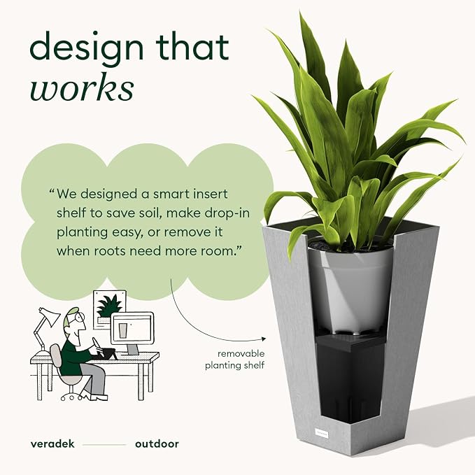 Veradek Pure Series Taper Planter & Drip Tray - Image 8