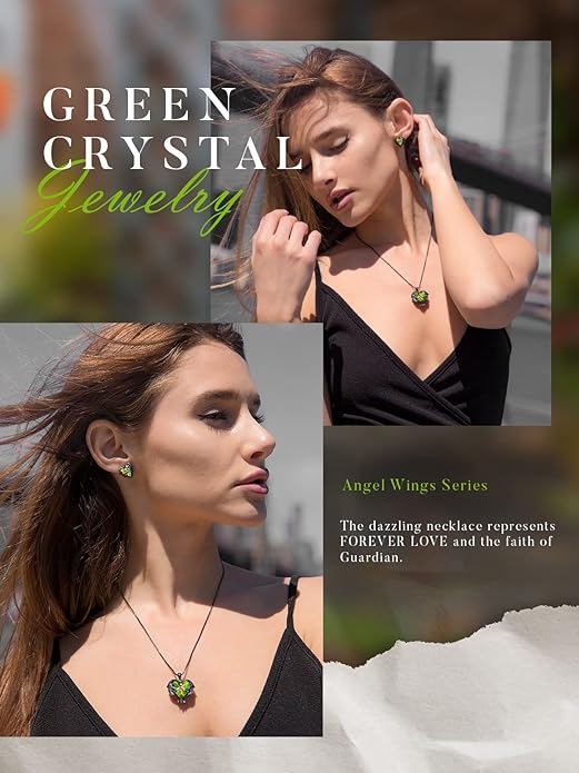 CDE Valentines Day Gifts for Women Angel Wings Necklace for Women with Birthstone, Love Heart Silver Tone/Gold Tone Pendant, Ideal Anniversary or Birthday Jewelry Gifts for Wife Girlfriend Her