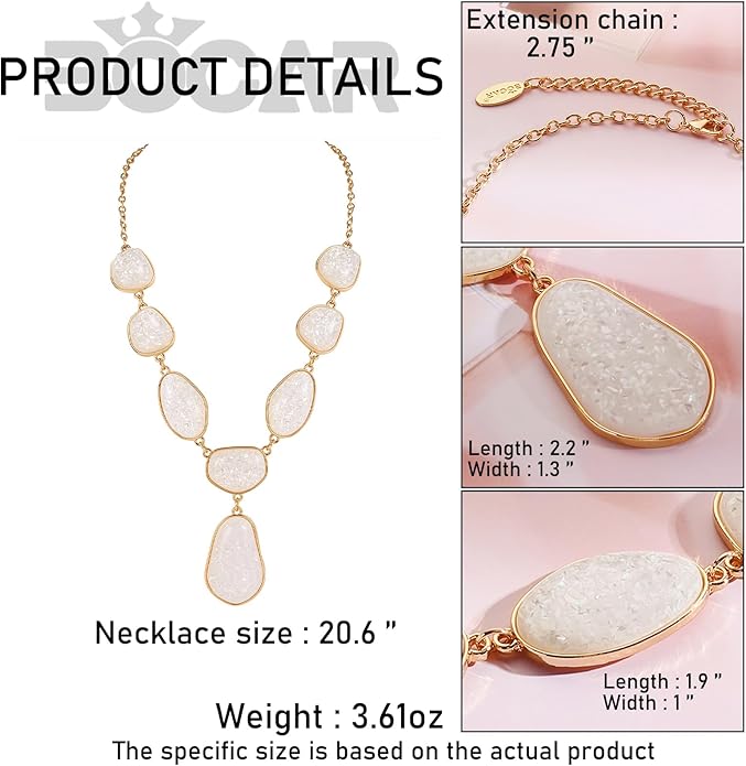 Bocar Bubble Chunky Necklace Alloy Necklace Resin Statement Pendant Necklace for Women